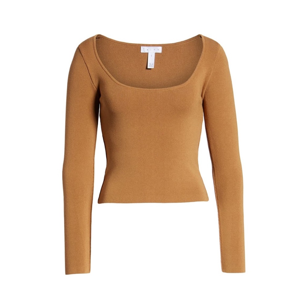 Fitted Long Sleeve Knit Top